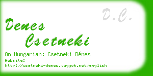 denes csetneki business card